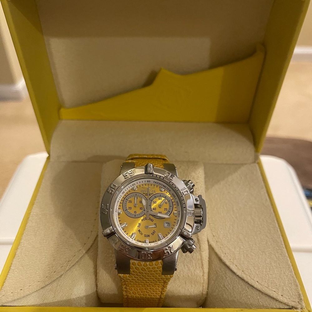 Invicta ladies yellow/silver watch
